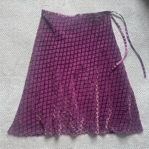 Purple Free People Checkered Women's Midi Skirt
